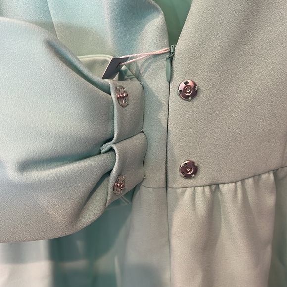 NWT Sail to Sable fit & flare bow back Tiffany mint green cocktail dress size 4 - Picture 4 of 7